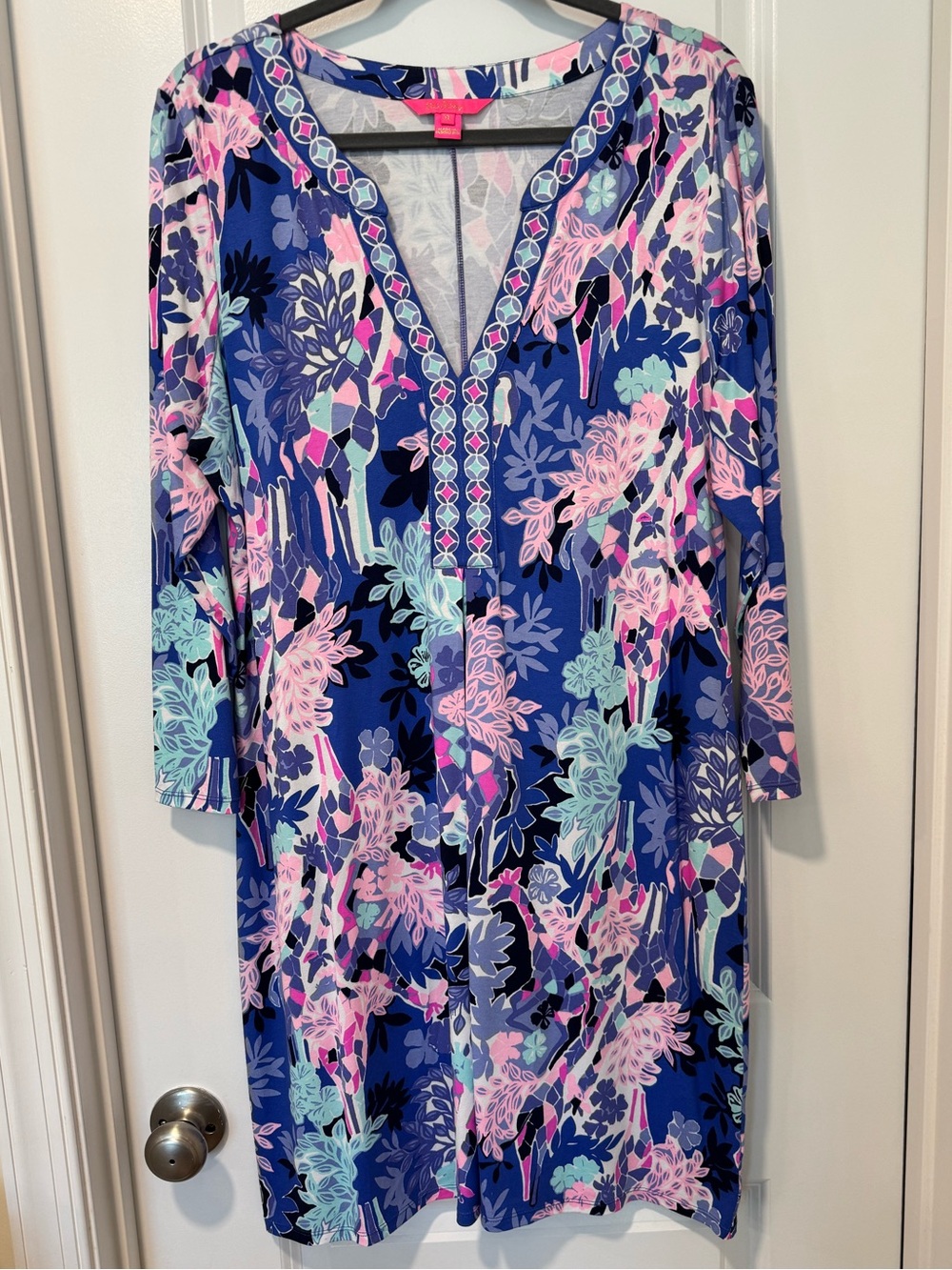 Lilly Pulitzer Melli Dress in Iris Blue Giraffe Park L